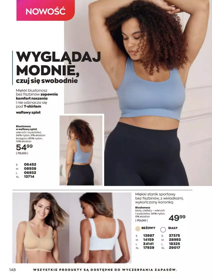 Gazetka promocyjna Avon - Katalog Avon 3/2022 kampania marzec - ważna 01.03 do 31.03.2022 - strona 148 - produkty: Biustonosz, Por, Sport, Stanik, T-shirt