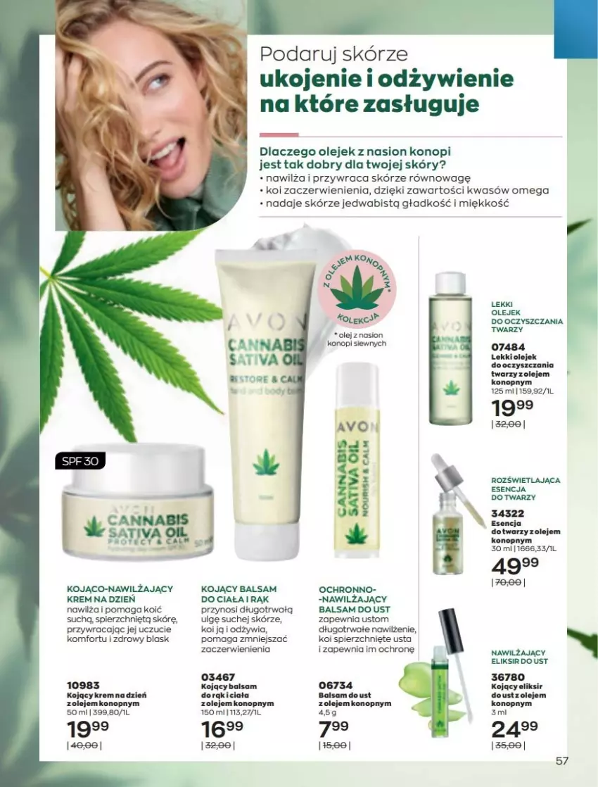 Gazetka promocyjna Avon - Katalog Avon 3/2022 kampania marzec - ważna 01.03 do 31.03.2022 - strona 57 - produkty: Balsam do ust, Krem na dzień, LG, Olej, Sati