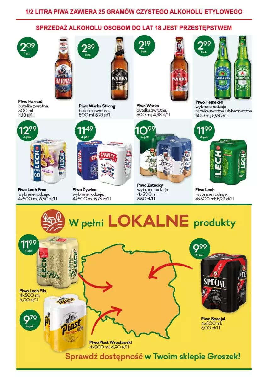 Gazetka promocyjna Groszek - Gazetka - ważna 21.10 do 02.11.2021 - strona 11 - produkty: Gra, Groszek, Harnaś, Heineken, HP, Piast, Piwa, Piwo, Warka