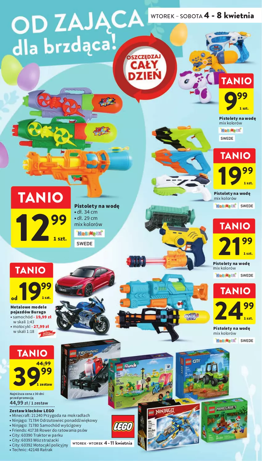 Gazetka promocyjna Intermarche - Gazetka Intermarche - ważna 04.04 do 11.04.2023 - strona 14 - produkty: LEGO, Minecraft, Pistolet, Pojazd, Rower, Samochód, Traktor, Wóz strażacki