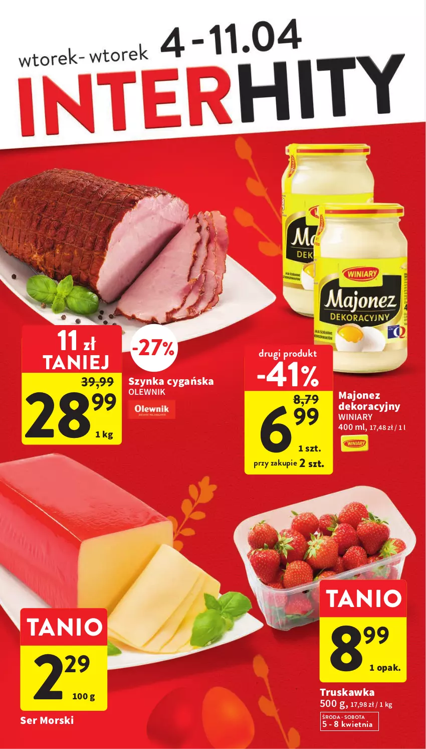 Gazetka promocyjna Intermarche - Gazetka Intermarche - ważna 04.04 do 11.04.2023 - strona 2 - produkty: Majonez, Olewnik, Ser, Szynka, Szynka cygańska, Winiary