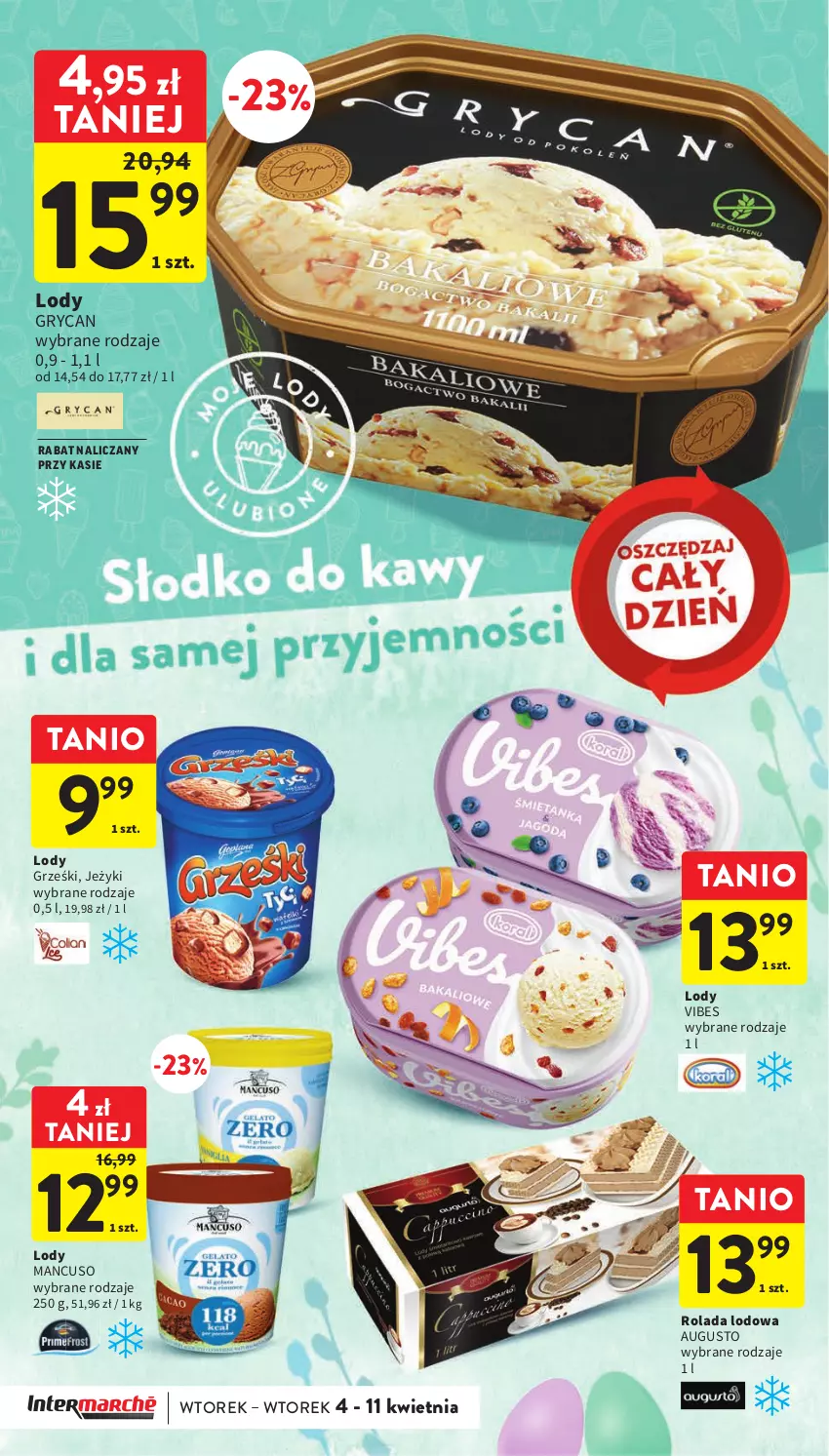 Gazetka promocyjna Intermarche - Gazetka Intermarche - ważna 04.04 do 11.04.2023 - strona 36 - produkty: Gry, Grześki, Jeżyki, Lody, Rolada