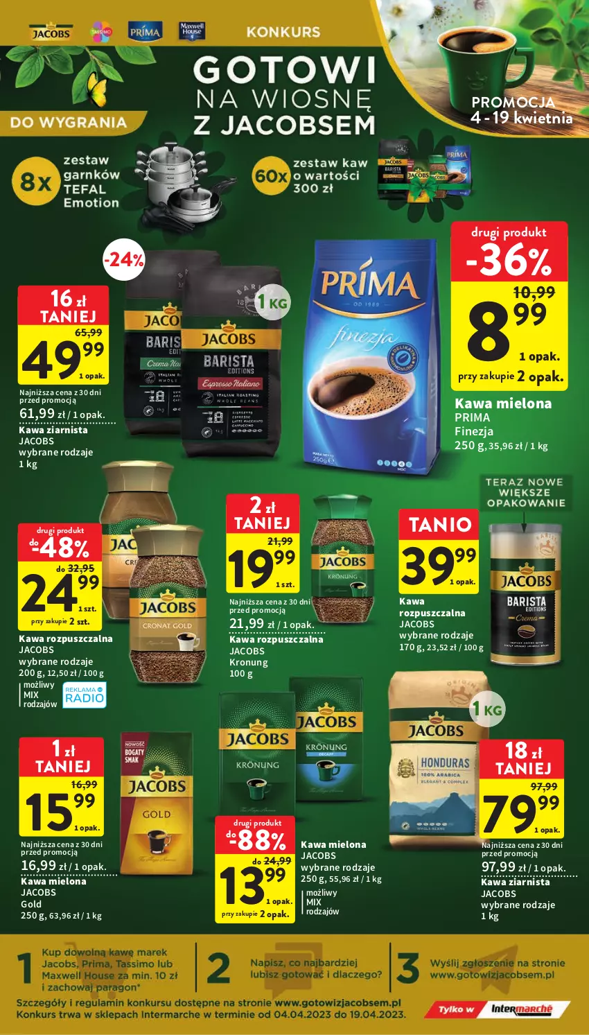 Gazetka promocyjna Intermarche - Gazetka Intermarche - ważna 04.04 do 11.04.2023 - strona 37 - produkty: Jacobs, Kawa, Kawa mielona, Kawa rozpuszczalna, Kawa ziarnista, Prima