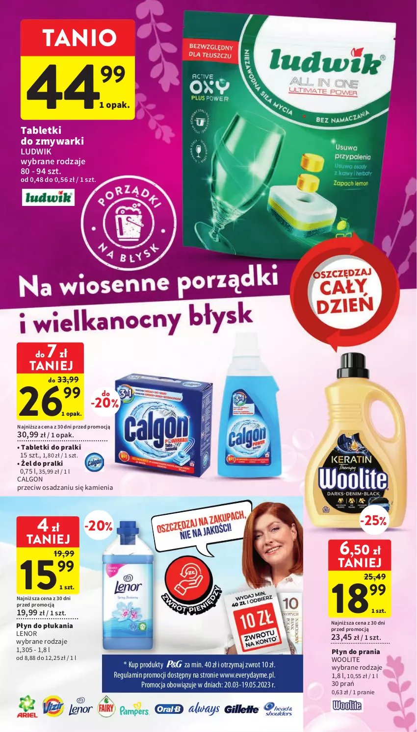 Gazetka promocyjna Intermarche - Gazetka Intermarche - ważna 04.04 do 11.04.2023 - strona 46 - produkty: Calgon, Lenor, LG, Ludwik, Płyn do płukania, Płyn do prania, Pralki, Tablet, Tabletki do zmywarki, Woolite, Zmywarki