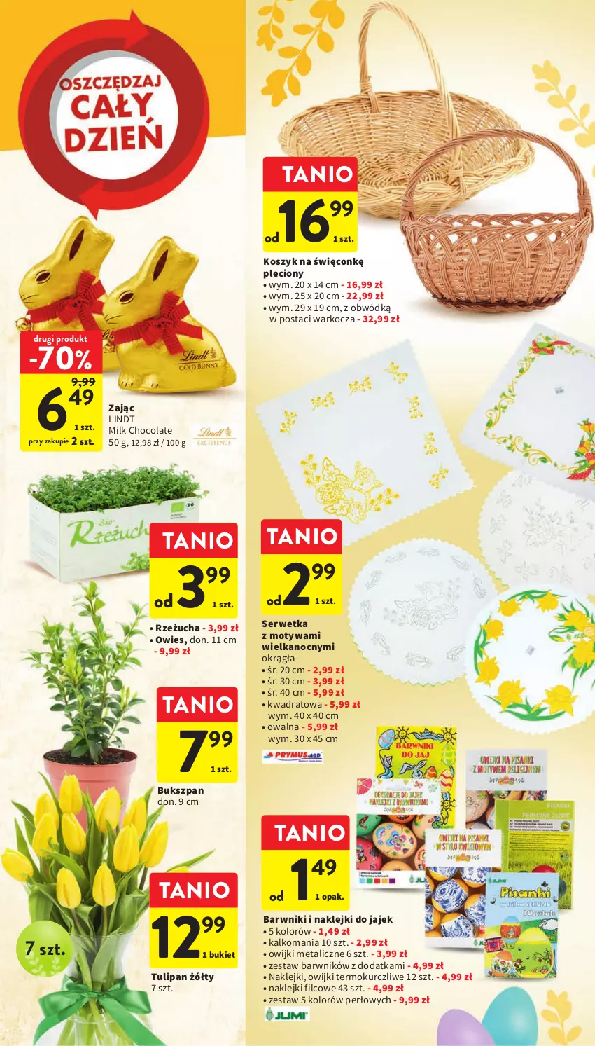 Gazetka promocyjna Intermarche - Gazetka Intermarche - ważna 04.04 do 11.04.2023 - strona 9 - produkty: Bukiet, Klej, Koc, Kosz, Lindt, Owijki, Rzeżucha, Ser, Tulipan