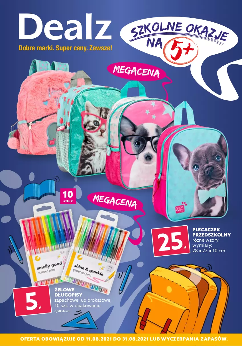 Gazetka promocyjna Dealz - Katalog Szkolne okazje na 5+! - sprawdź ! - ważna 11.08 do 31.08.2021 - strona 1 - produkty: Długopis