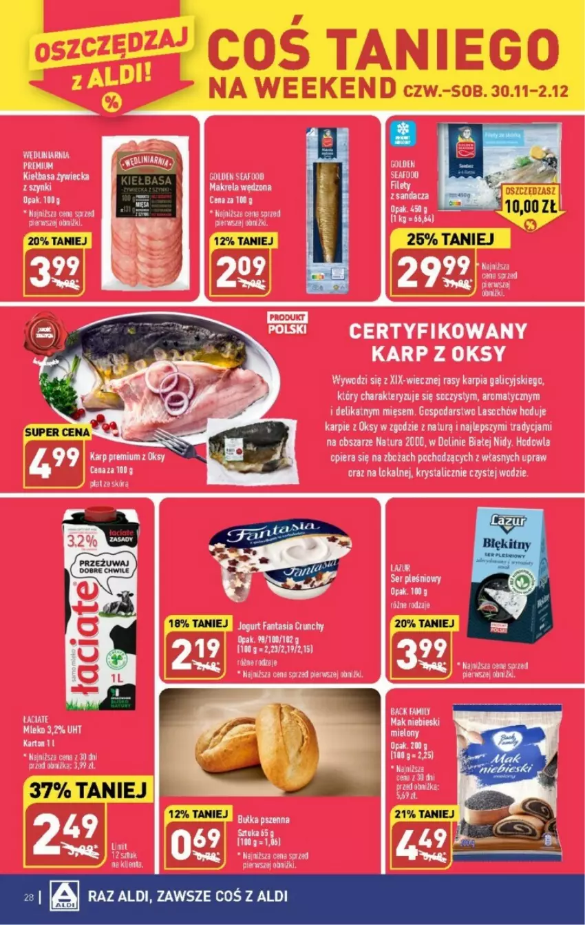 Gazetka promocyjna Aldi - ważna 27.11 do 02.12.2023 - strona 21 - produkty: Bułka, Fa, Karp, Mleko, Por, Ser, Ser pleśniowy