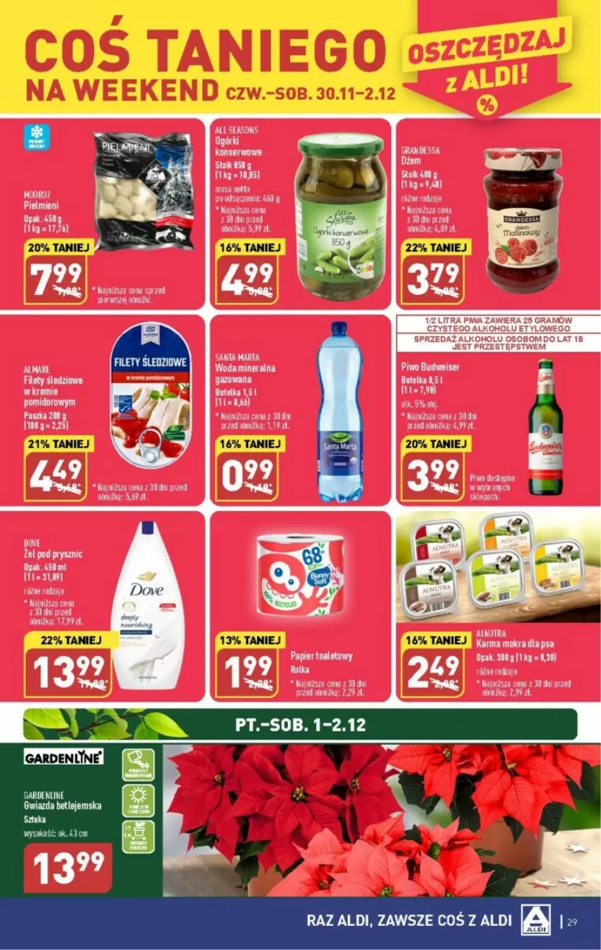 Gazetka promocyjna Aldi - ważna 27.11 do 02.12.2023 - strona 22 - produkty: All Seasons, Dżem, Gra, Papier, Papier toaletowy, Piwa, Piwo, Ser, Woda, Woda mineralna