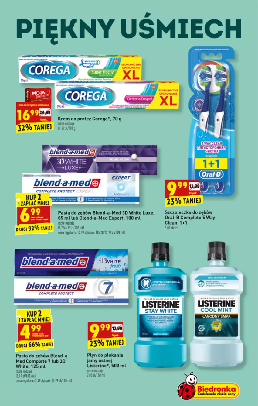 Gazetka promocyjna Biedronka - W tym tygodniu PN - ważna 12.04 do 17.04.2021 - strona 49 - produkty: BIC, Blend-a-Med, Corega, Listerine, Pasta do zębów, Płyn do płukania, Szczoteczka, Szczoteczka do zębów, Top, Wawel