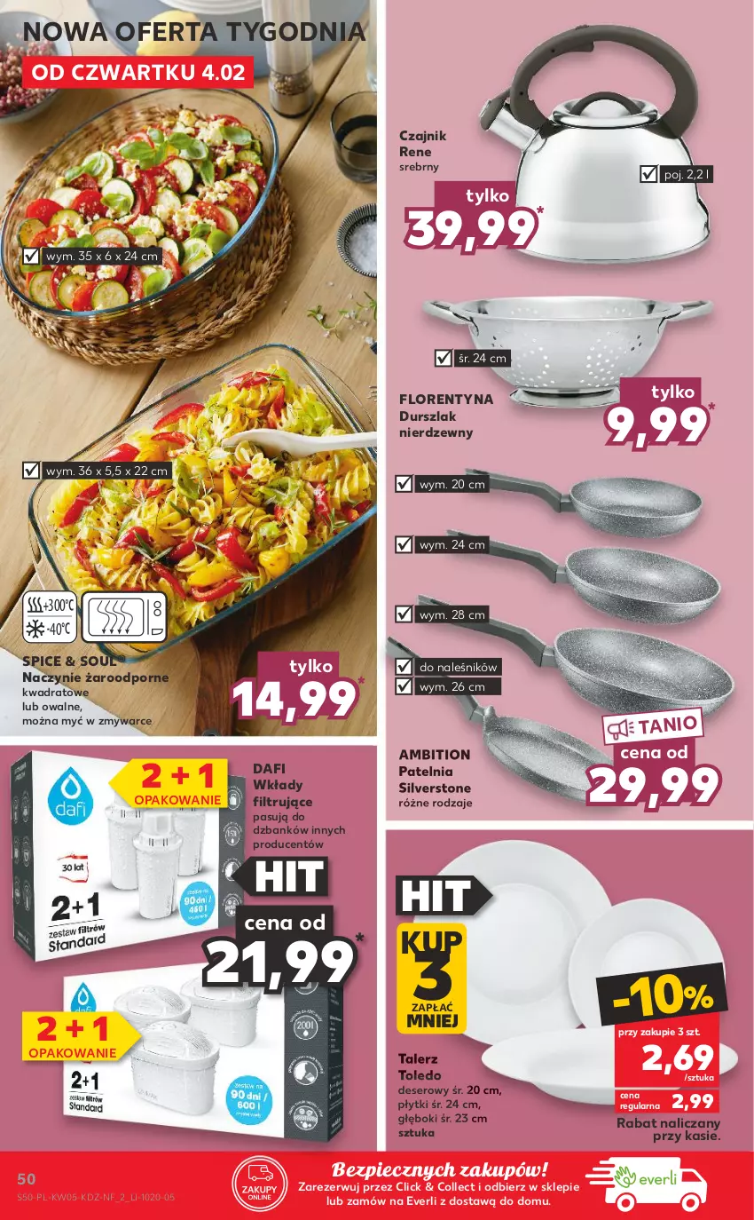 Gazetka promocyjna Kaufland - OFERTA TYGODNIA - ważna 04.02 do 10.02.2021 - strona 50 - produkty: Ambition, Czajnik, Deser, Durszlak, Naczynie żaroodporne, Patelnia, Piec, Por, Ser, Talerz