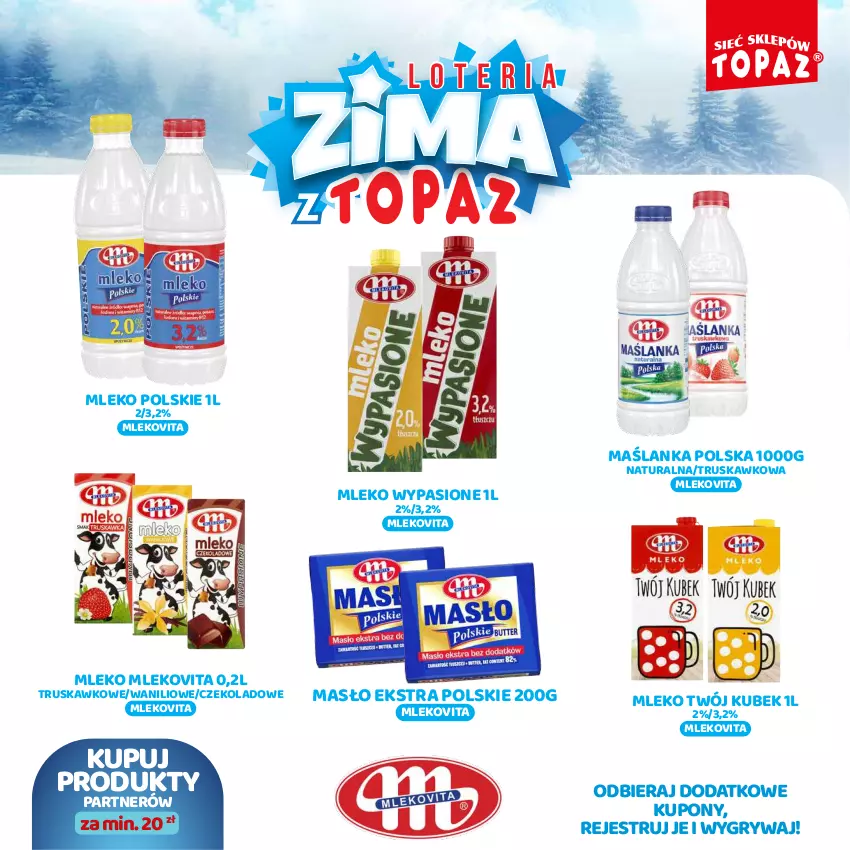 Gazetka promocyjna Topaz - Gazetka - ważna 02.12.2024 do 26.01.2025 - strona 13 - produkty: Gry, Kubek, Maślanka, Masło, Mleko, Mlekovita