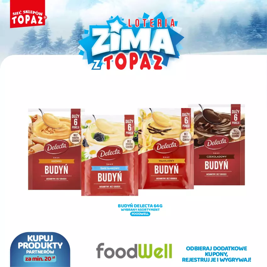 Gazetka promocyjna Topaz - Gazetka - ważna 02.12.2024 do 26.01.2025 - strona 30 - produkty: Budyń, Delecta, Gry