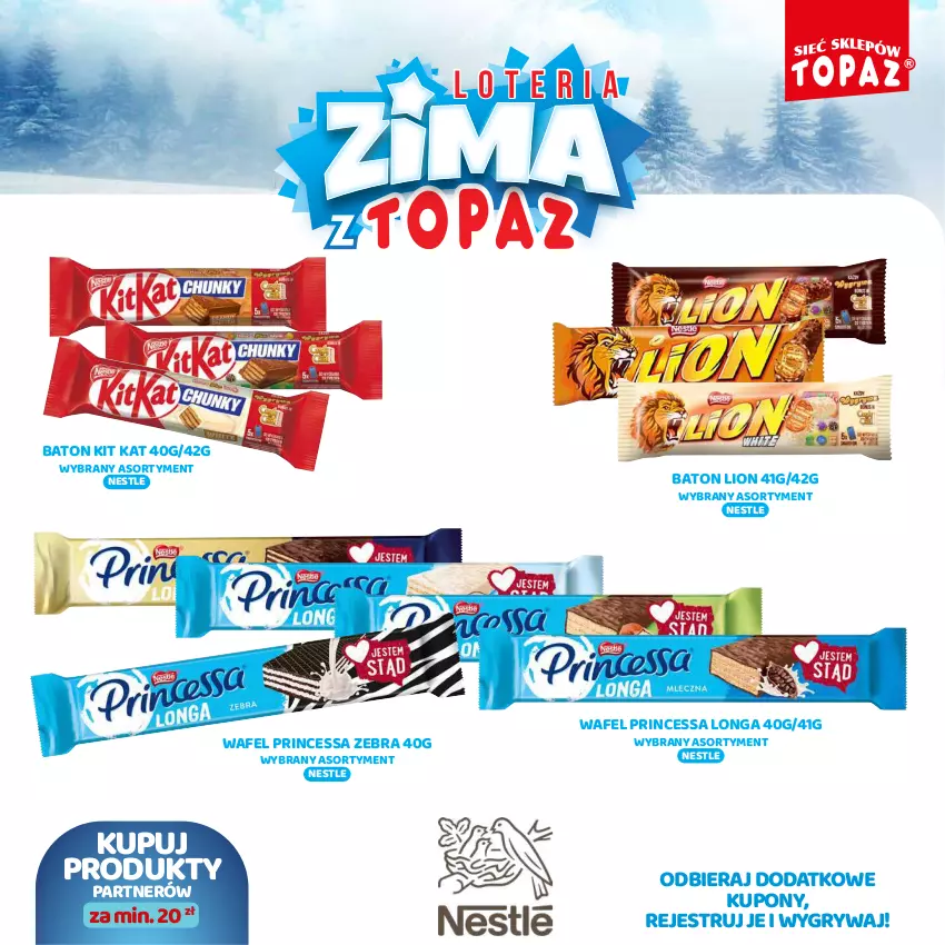 Gazetka promocyjna Topaz - Gazetka - ważna 02.12.2024 do 26.01.2025 - strona 39 - produkty: Baton, Gry, Kit Kat, Lion, Princessa