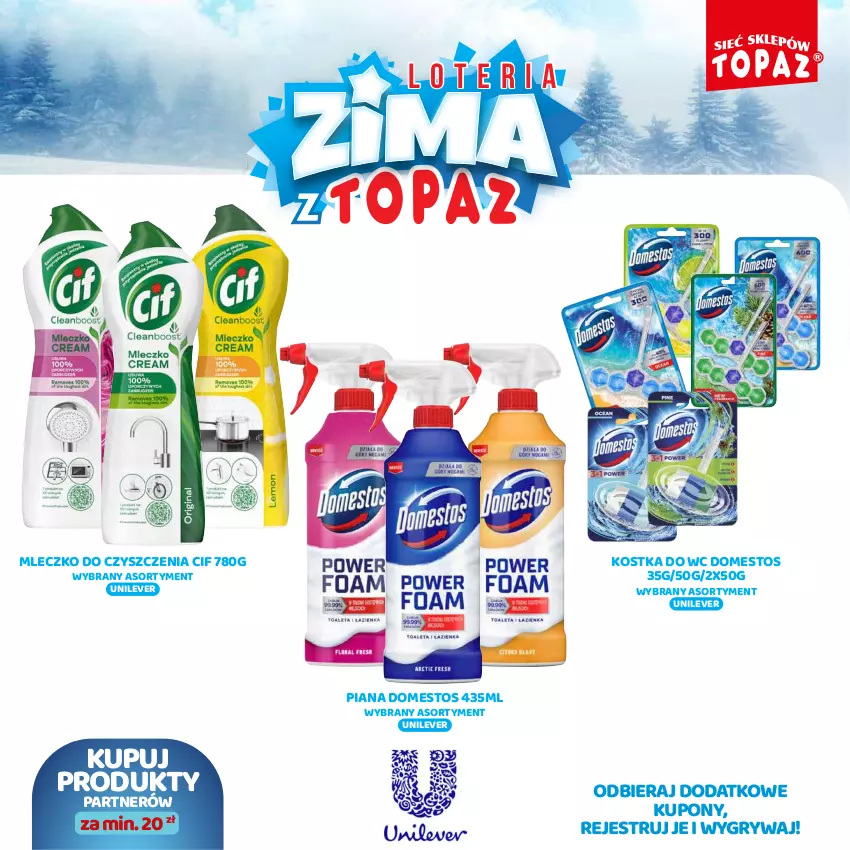 Gazetka promocyjna Topaz - Gazetka - ważna 02.12.2024 do 26.01.2025 - strona 89 - produkty: Cif, Domestos, Gry, Kostka do wc, Mleczko