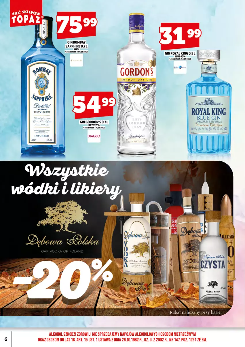 Gazetka promocyjna Topaz - Gazetka - ważna 15.09 do 30.09.2025 - strona 8 - produkty: Gin, Gordon's, Por