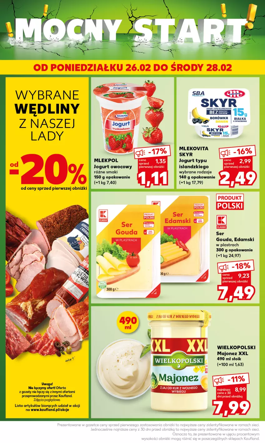 Gazetka promocyjna Kaufland - Mocny Start - ważna 26.02 do 28.02.2024 - strona 12 - produkty: Edam, Gouda, Isla, Jogurt, Jogurt owocowy, Majonez, Mleko, Mlekovita, Ser, Waga