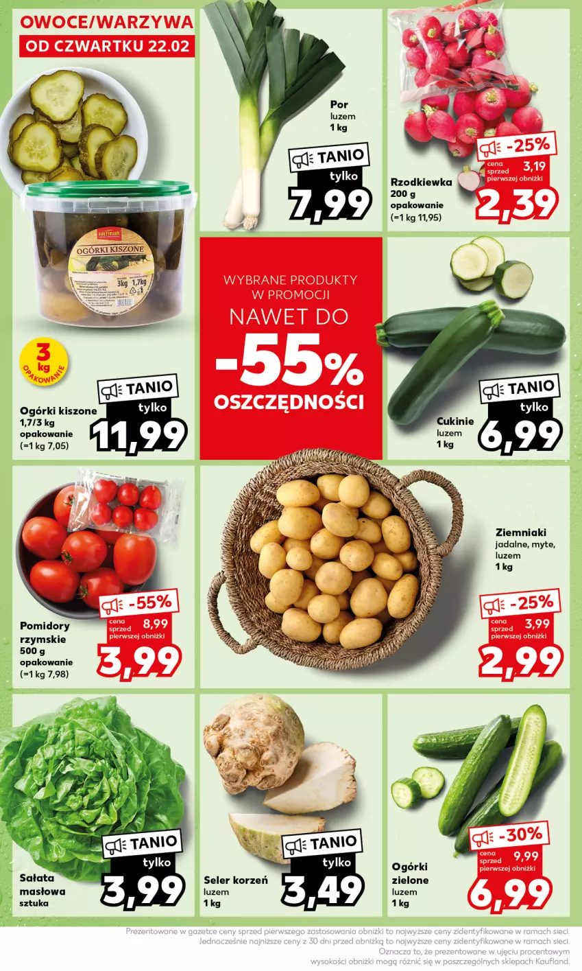 Gazetka promocyjna Kaufland - Mocny Start - ważna 26.02 do 28.02.2024 - strona 16 - produkty: Masło, Pomidory, Rzodkiewka, Sałat, Seler korzeń, Ziemniaki