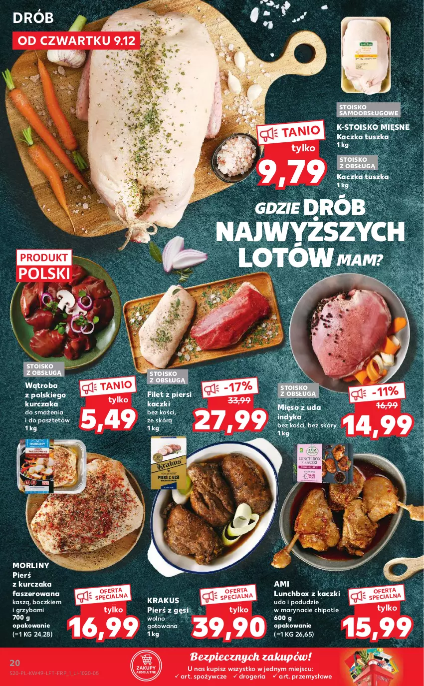 Gazetka promocyjna Kaufland - OFERTA TYGODNIA - ważna 09.12 do 15.12.2021 - strona 20 - produkty: Drób, Fa, Filet z piersi kaczki, Kaczka, Krakus, Kurczak, Mięso, Morliny, Pasztet, Piec, Tusz