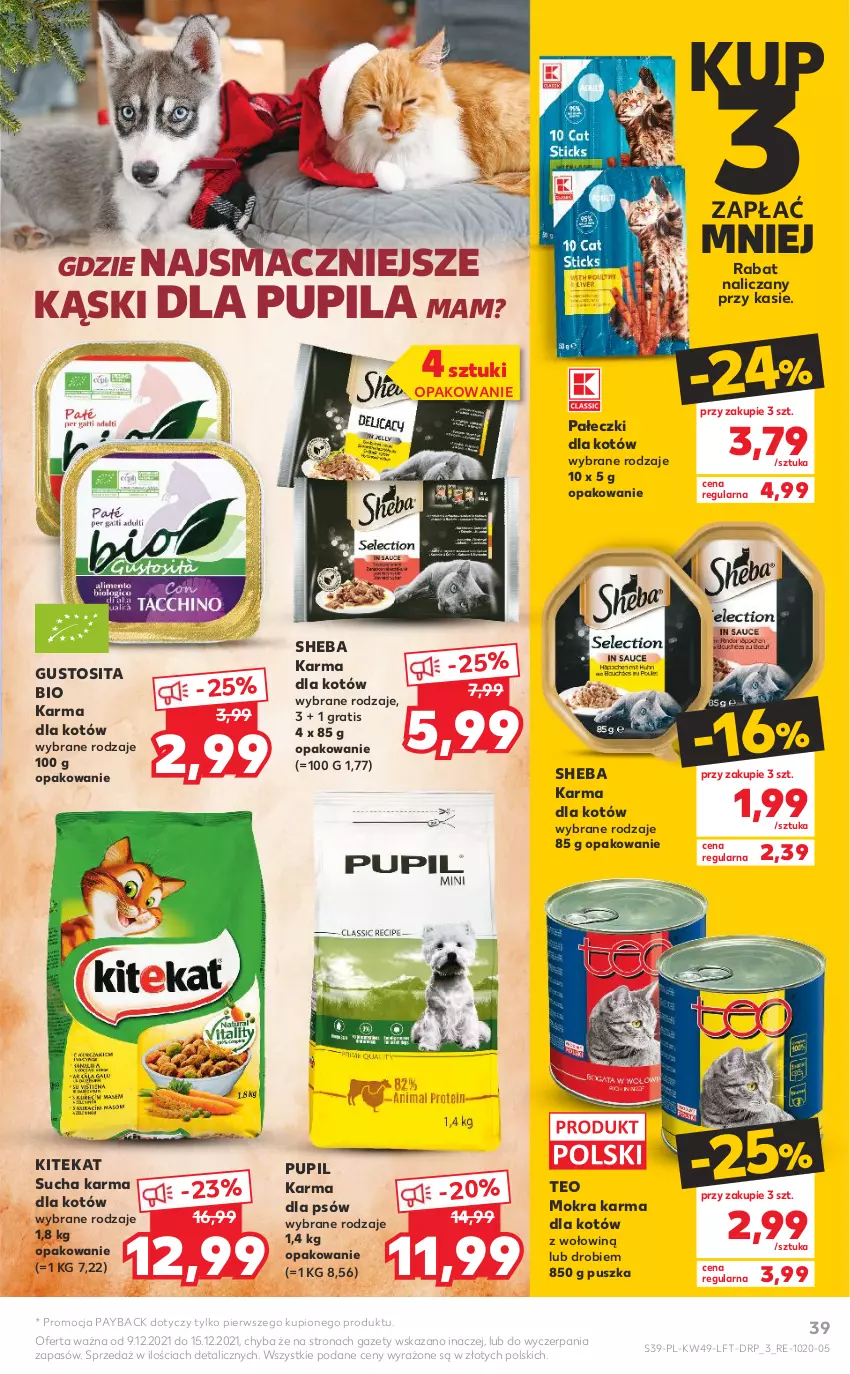 Gazetka promocyjna Kaufland - OFERTA TYGODNIA - ważna 09.12 do 15.12.2021 - strona 39 - produkty: Gra, KiteKat, Mokra karma, Sheba, Sucha karma