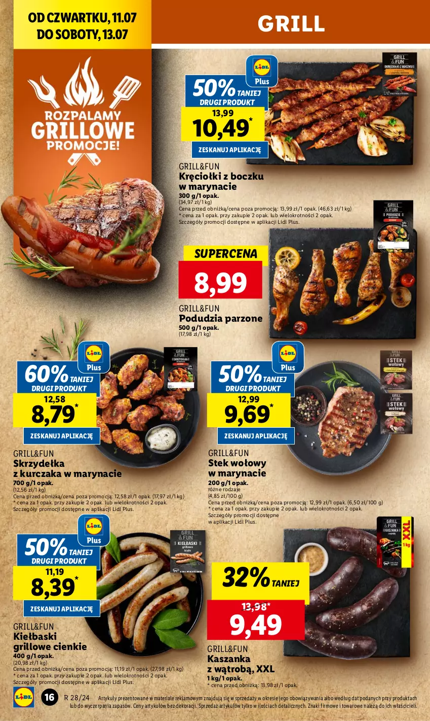 Gazetka promocyjna Lidl - GAZETKA - ważna 11.07 do 13.07.2024 - strona 20 - produkty: Grill, Kasza, Kaszanka, Kurczak, Piekarnik, Skrzydełka z kurczaka, Stek, Stek wołowy