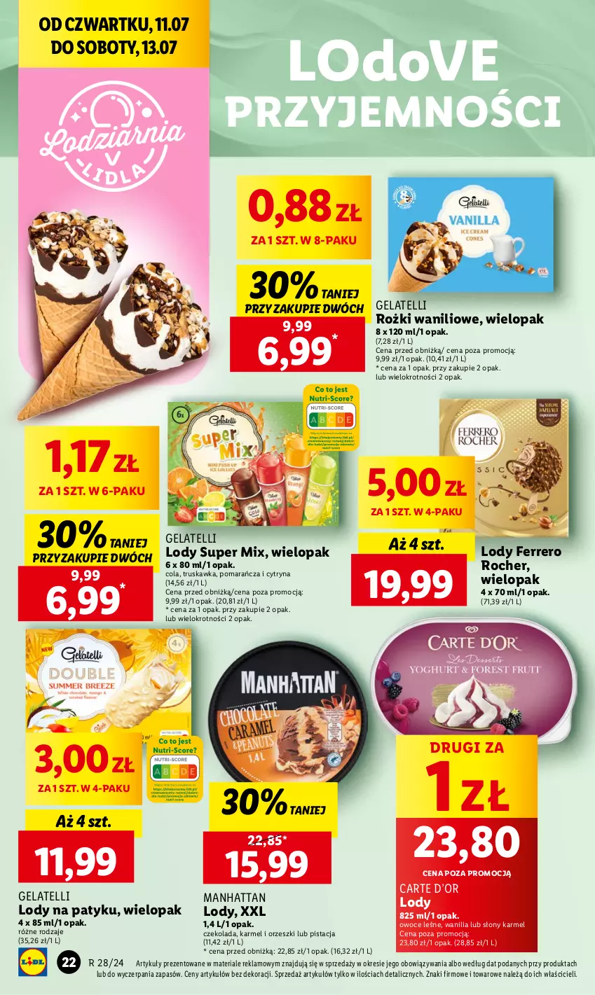 Gazetka promocyjna Lidl - GAZETKA - ważna 11.07 do 13.07.2024 - strona 28 - produkty: Czekolada, Dove, Ferrero, Ferrero Rocher, Lody, Orzeszki, Owoce