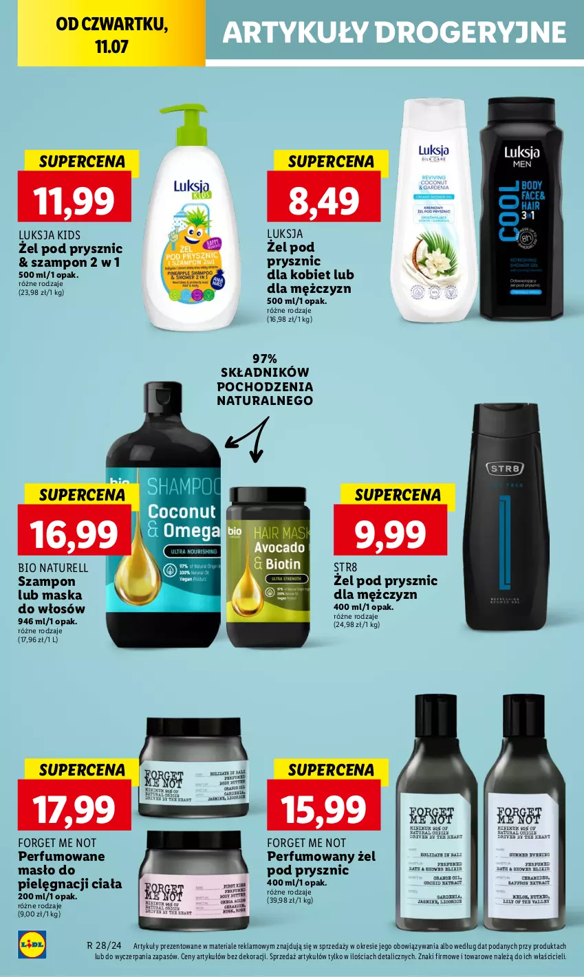 Gazetka promocyjna Lidl - GAZETKA - ważna 11.07 do 13.07.2024 - strona 38 - produkty: Luksja, Maska, Maska do włosów, Masło, Naturell, Perfum, Str8, Szampon