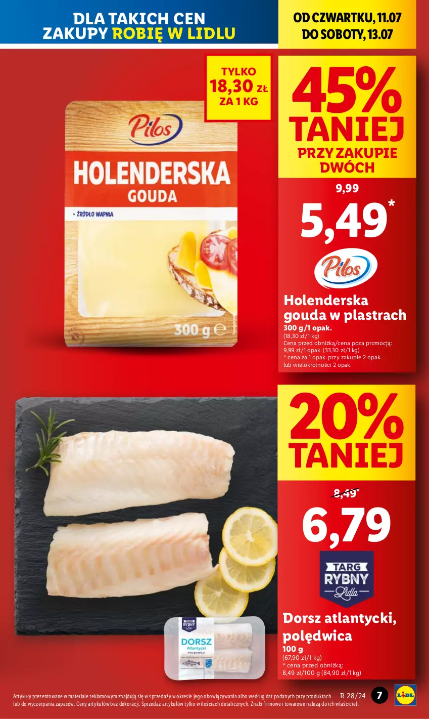 Gazetka promocyjna Lidl - GAZETKA - ważna 11.07 do 13.07.2024 - strona 9 - produkty: Dorsz, Gouda, Polędwica