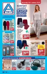 Gazetka promocyjna Aldi - Artykuły przemysłowe i tekstylia - Gazetka - ważna od 10.01 do 10.01.2025 - strona 1 - produkty: Przybory kuchenne, Kapcie, Czajnik, Dres, Wełna, Dzieci, Piżama, Fa