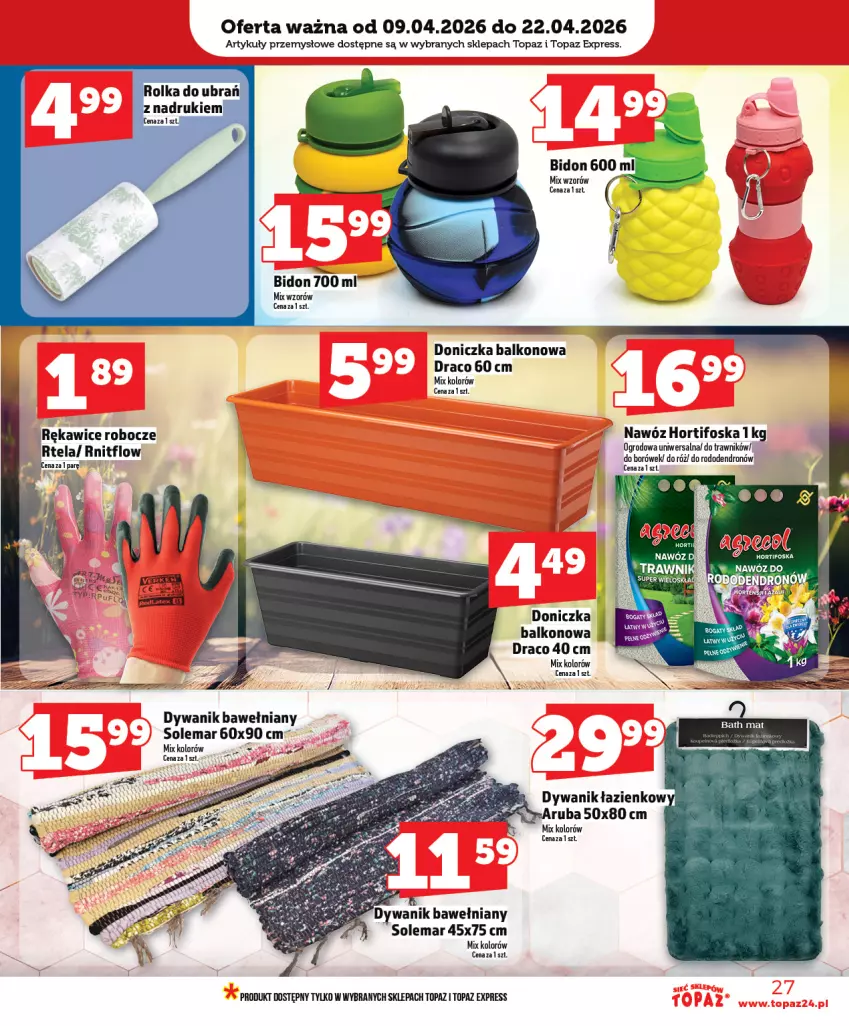 Gazetka promocyjna Topaz - Gazetka - ważna 09.04 do 15.04.2026 - strona 27 - produkty: Dywan, Dywanik, Nawóz, Top