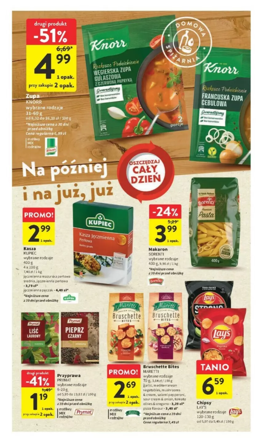 Gazetka promocyjna Intermarche - ważna 14.09 do 20.09.2023 - strona 24 - produkty: Bruschette, Chipsy, Kasza, Kupiec, Makaron, Piec