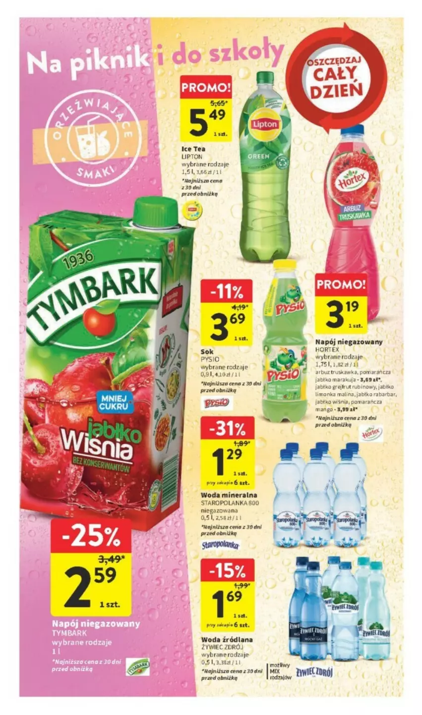 Gazetka promocyjna Intermarche - ważna 14.09 do 20.09.2023 - strona 26 - produkty: Arbuz, Hortex, Ice tea, LANA, Limonka, Lipton, Mango, Napój, Napój niegazowany, Rubin, Sok, Staropolanka, Woda, Woda mineralna