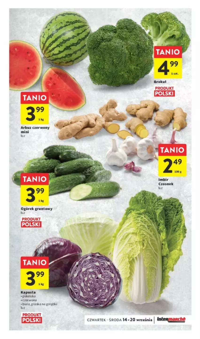 Gazetka promocyjna Intermarche - ważna 14.09 do 20.09.2023 - strona 7 - produkty: Arbuz, Czosnek, Grunt, Imbir, Ogórek