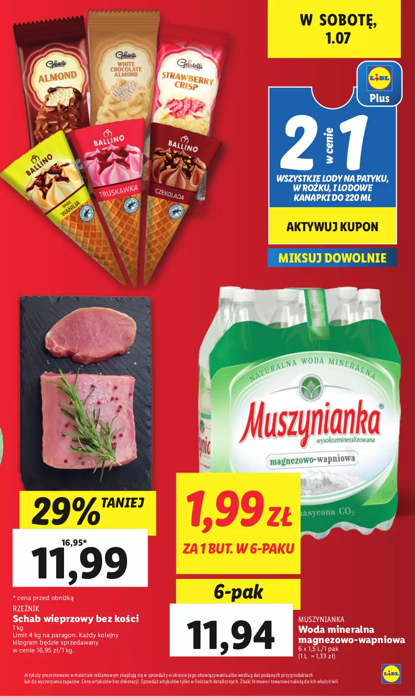 Gazetka promocyjna Lidl - GAZETKA - ważna 30.06 do 01.07.2023 - strona 8 - produkty: Gra, Lody, Magnez, Mus, Muszynianka, Olej, Schab wieprzowy, Woda, Woda mineralna