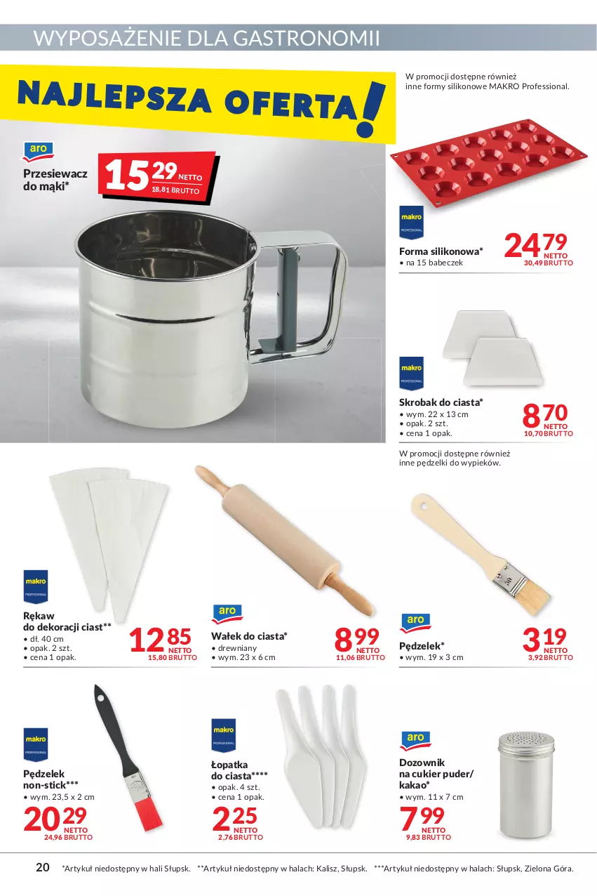 Gazetka promocyjna Makro - [Oferta promocyjna] Artykuły spożywcze i przemysłowe - ważna 22.02 do 07.03.2022 - strona 20 - produkty: Cukier, Cukier puder, Dozownik, Kakao, Puder, Wałek, Wałek do ciasta