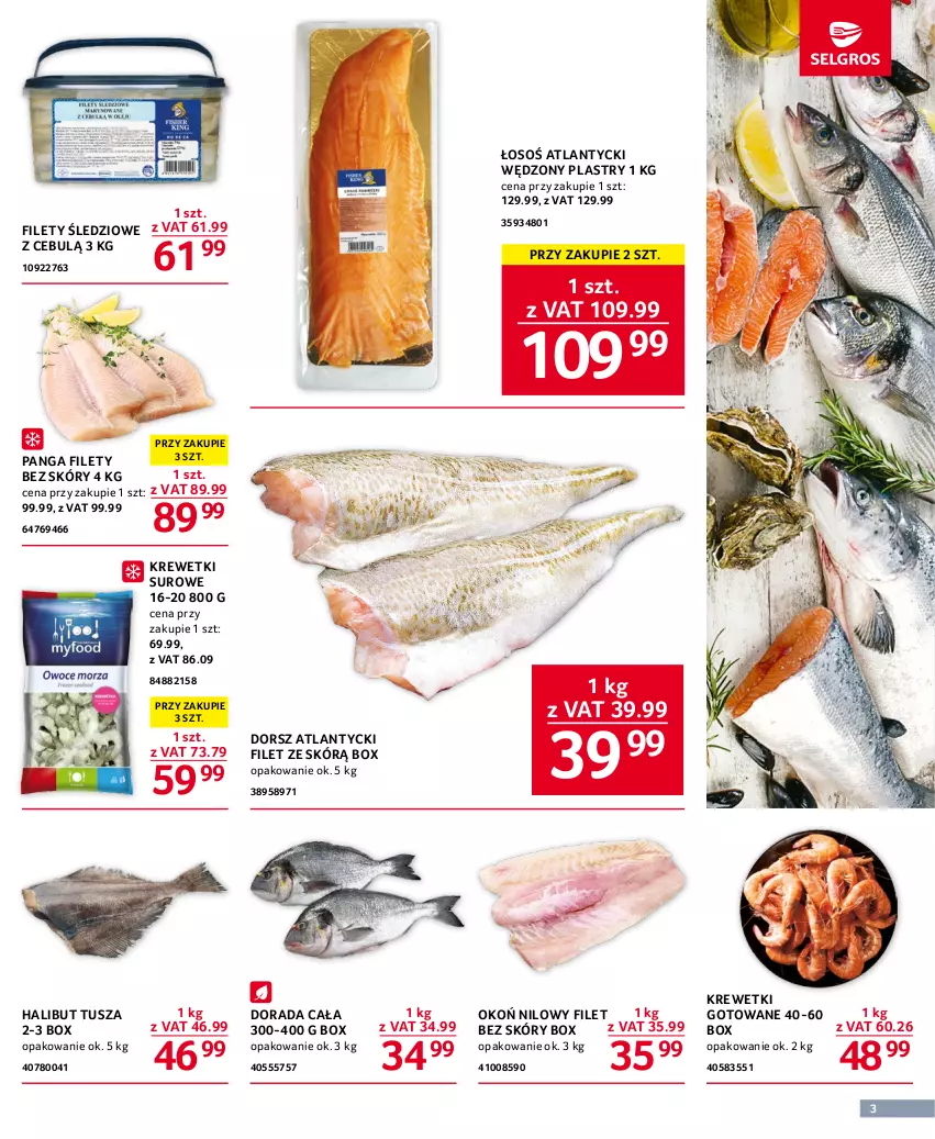 Gazetka promocyjna Selgros - Oferta gastronomiczna - ważna 13.07 do 26.07.2023 - strona 3 - produkty: Dorsz, Halibut, Krewetki, Panga, Tusz