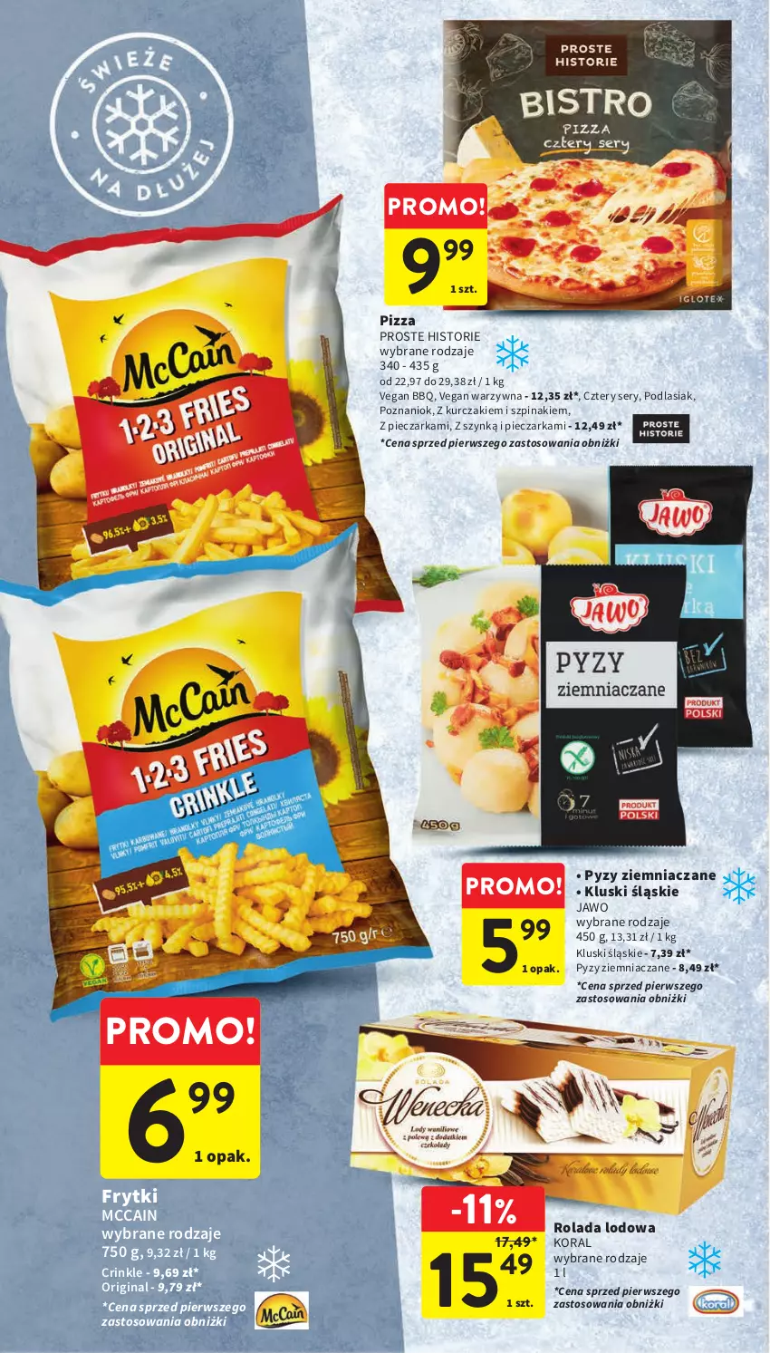 Gazetka promocyjna Intermarche - Gazetka Intermarche - ważna 18.01 do 24.01.2024 - strona 28 - produkty: Frytki, Gin, Kurczak, McCain, Piec, Pieczarka, Pizza, Rolada, Ser, Szpinak