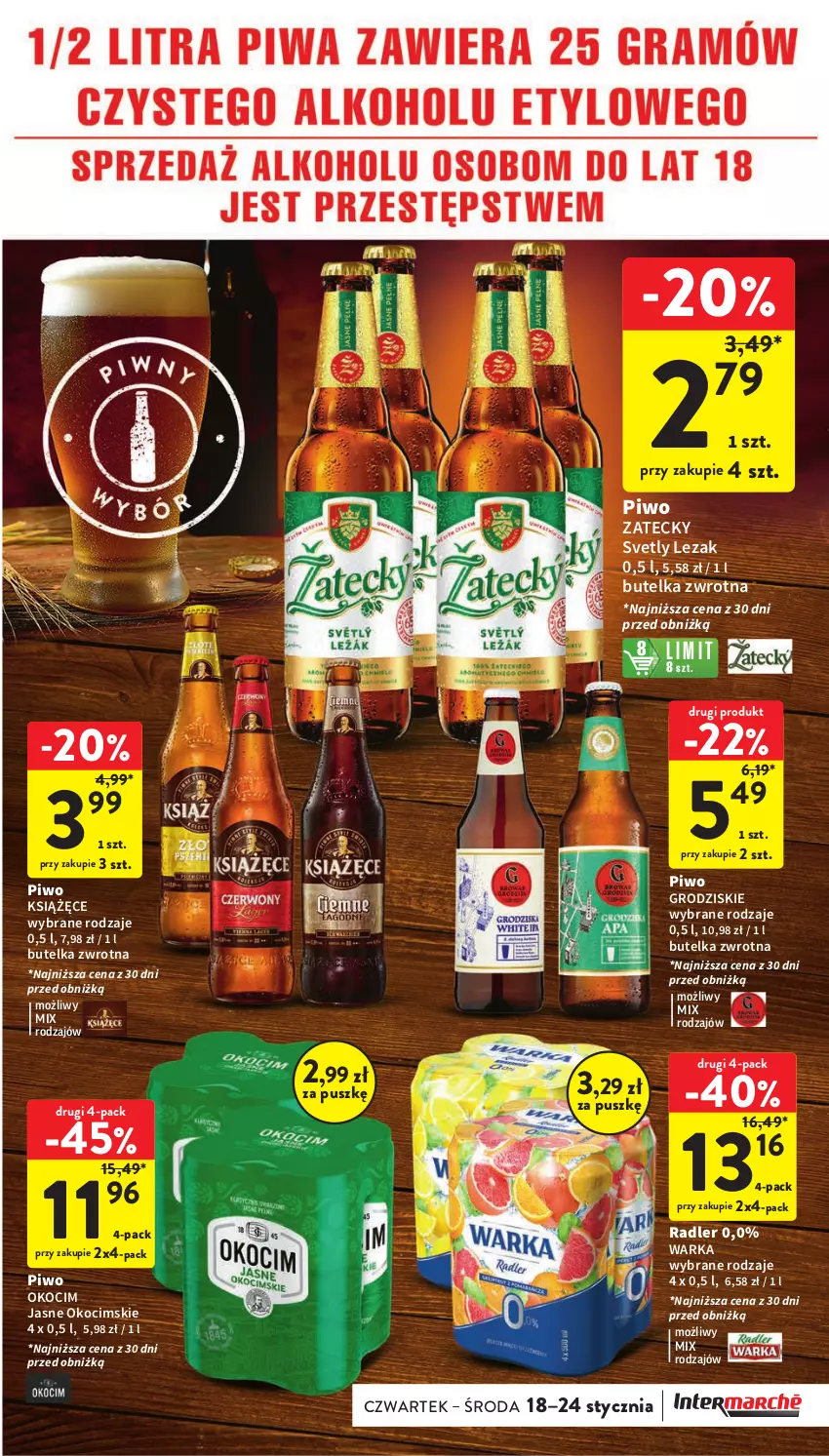 Gazetka promocyjna Intermarche - Gazetka Intermarche - ważna 18.01 do 24.01.2024 - strona 37 - produkty: Koc, Książęce, Okocim, Piwo, Radler, Warka