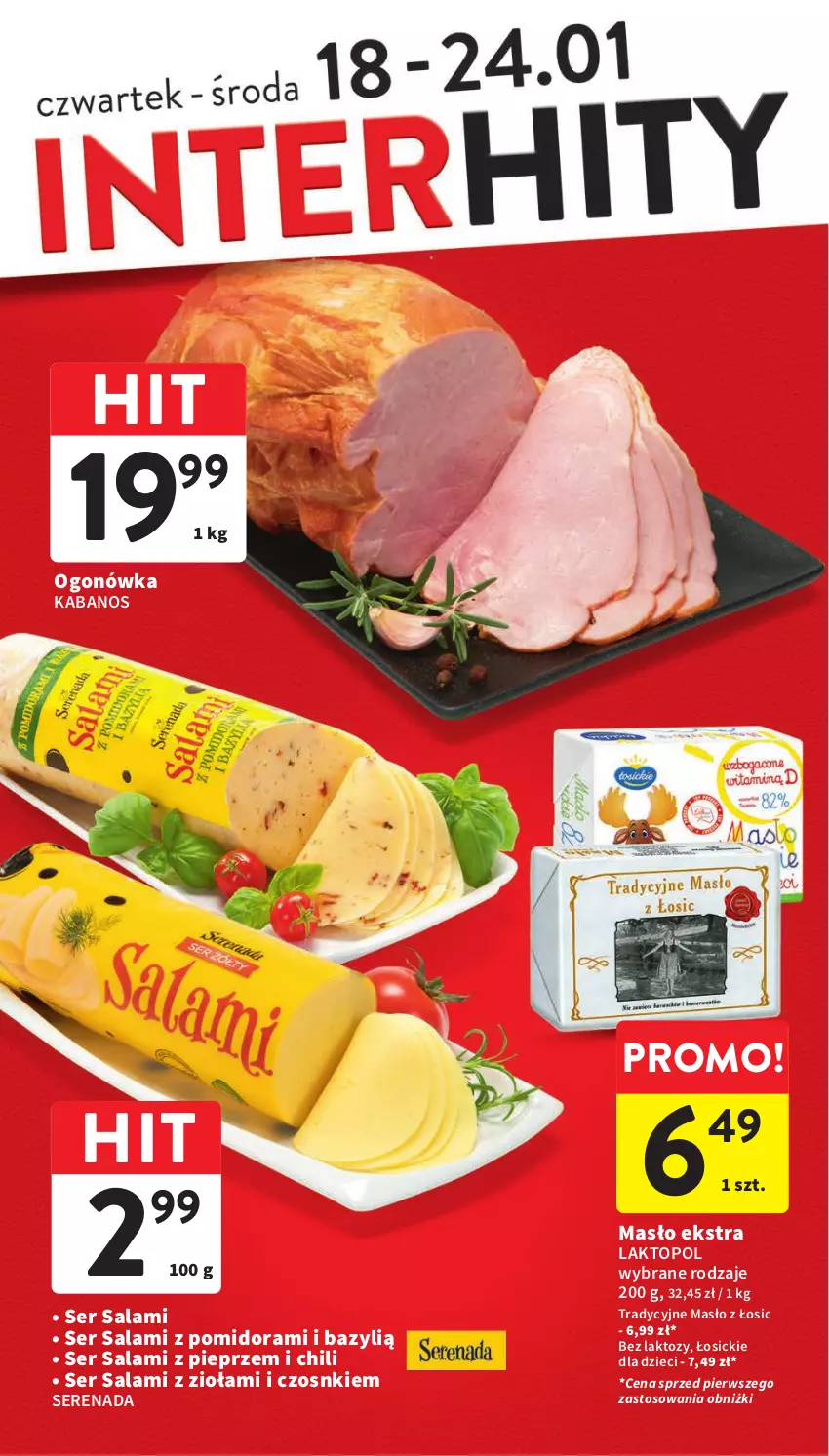 Gazetka promocyjna Intermarche - Gazetka Intermarche - ważna 18.01 do 24.01.2024 - strona 4 - produkty: Bazyl, Dzieci, Kabanos, Masło, Ogonówka, Pieprz, Salami, Ser, Ser salami, Top