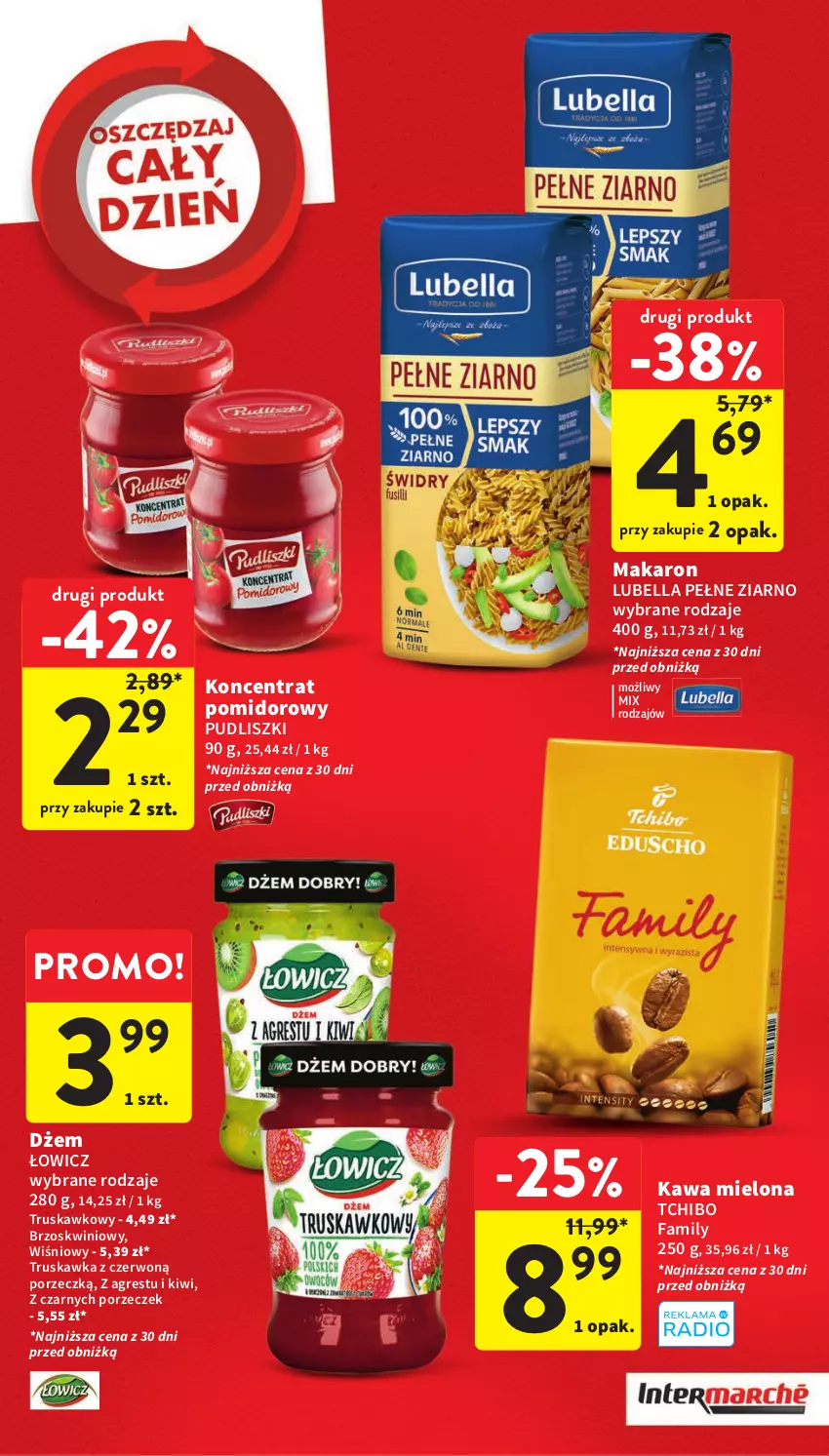 Gazetka promocyjna Intermarche - Gazetka Intermarche - ważna 18.01 do 24.01.2024 - strona 5 - produkty: Bell, Bella, Dżem, Fa, Gres, Kawa, Kawa mielona, Kiwi, Lubella, Makaron, Por, Pudliszki, Tchibo, Tchibo Family