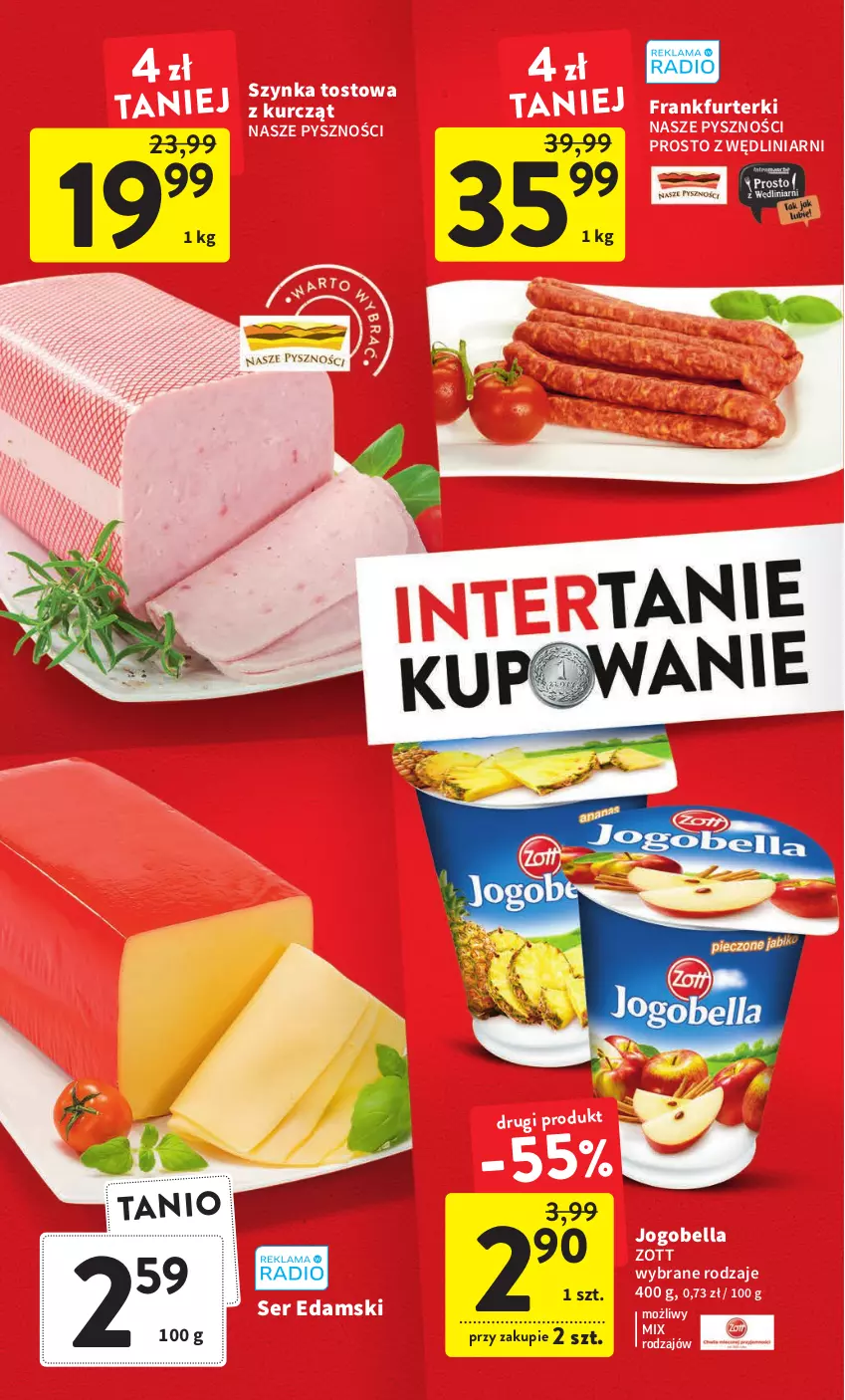 Gazetka promocyjna Intermarche - Gazetka Intermarche - ważna 26.01 do 01.02.2023 - strona 2 - produkty: Bell, Bella, Edam, Frankfurterki, Jogobella, Ser, Szynka, Zott