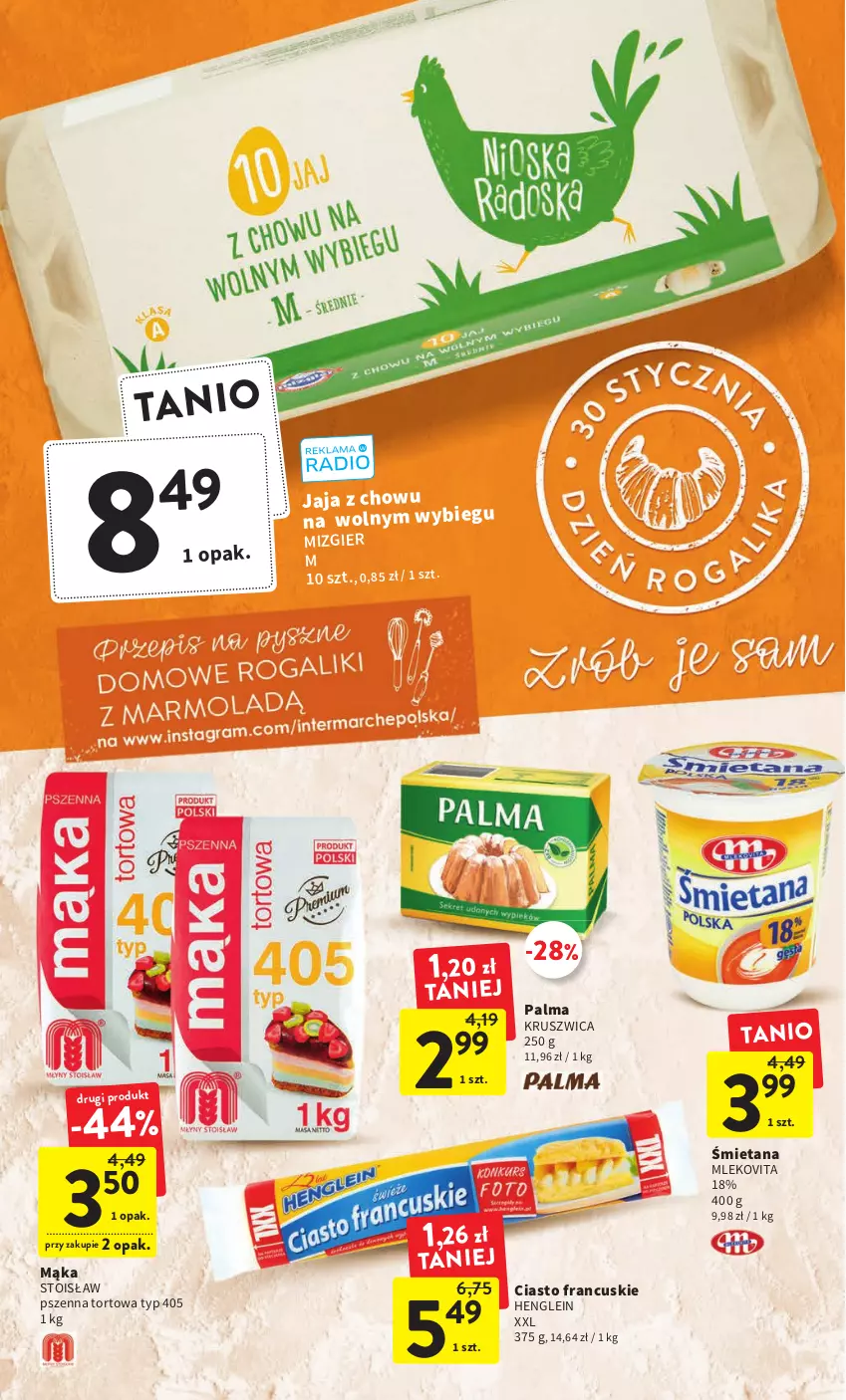 Gazetka promocyjna Intermarche - Gazetka Intermarche - ważna 26.01 do 01.02.2023 - strona 22 - produkty: Ciasto francuskie, Jaja, Mąka, Mleko, Mlekovita, Palma