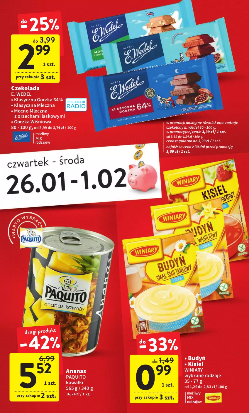 Gazetka promocyjna Intermarche - Gazetka Intermarche - ważna 26.01 do 01.02.2023 - strona 3 - produkty: Ananas, Budyń, Czekolada, E. Wedel, Kawa, Kisiel, Winiary