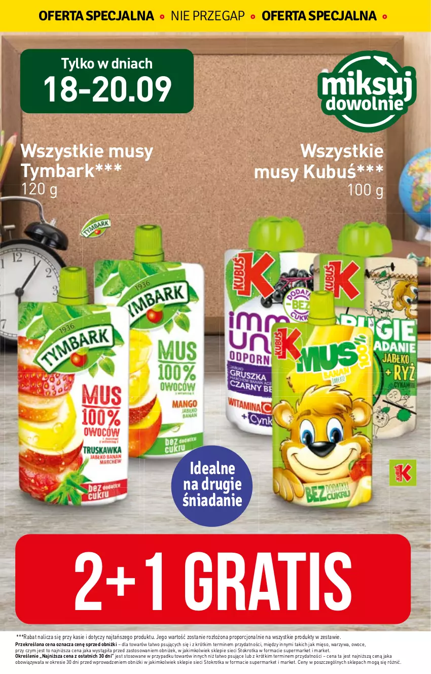 Gazetka promocyjna Stokrotka - Supermarket - ważna 14.09 do 20.09.2023 - strona 7 - produkty: Gra, Kubuś, Mięso, Mus, Owoce, Por, Tymbark, Warzywa