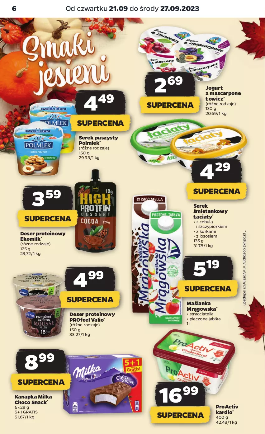 Gazetka promocyjna Netto - Artykuły spożywcze - ważna 21.09 do 27.09.2023 - strona 6 - produkty: Deser, Gra, Jabłka, Jogurt, Mascarpone, Maślanka, Milka, Piec, POLMLEK, Ser, Serek, Serek puszysty, Sos