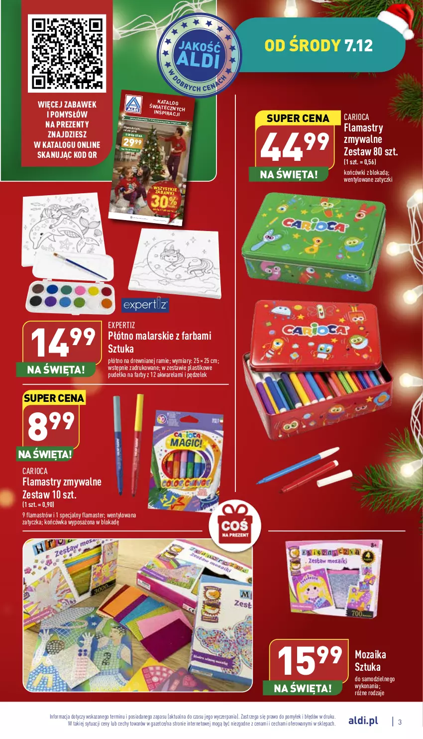 Gazetka promocyjna Aldi - Zaplanuj zakupy wcześniej - ważna 07.12 do 10.12.2022 - strona 3 - produkty: Fa, Flamastry, Gra, Płótno malarskie, Pudełko