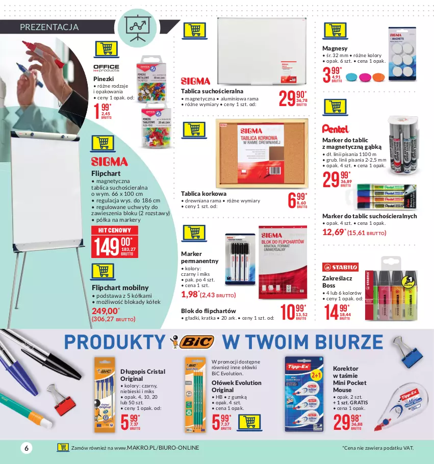 Gazetka promocyjna Makro - [Oferta promocyjna] Twoje Biuro - ważna 07.01 do 25.01.2021 - strona 6 - produkty: BIC, Biuro, Długopis, Gin, Gra, Marker, Mobil, Półka, Rama, Tablica suchościeralna, Uchwyty