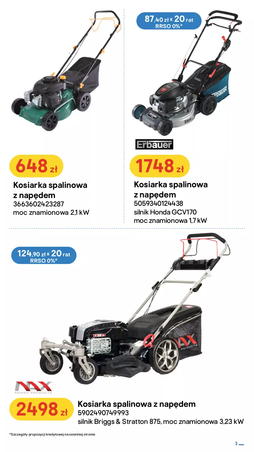 Gazetka promocyjna Castorama - ważna 04.05 do 22.05.2022 - strona 3 - produkty: Kosiarka, Kosiarka spalinowa z napędem