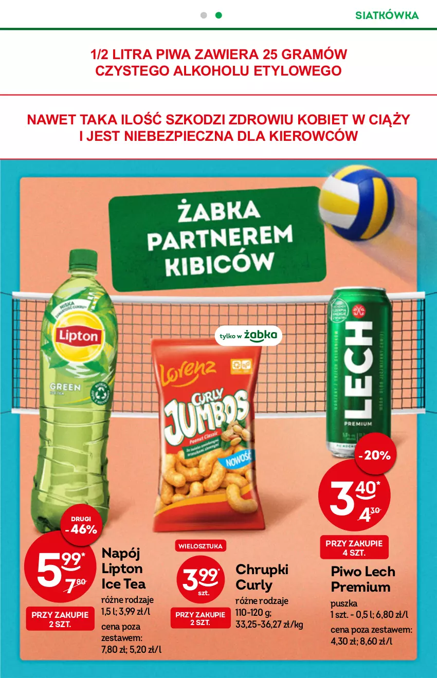 Gazetka promocyjna Żabka - ważna 28.09 do 04.10.2022 - strona 21 - produkty: Chrupki, Gra, Ice tea, Lech Premium, Lipton, Napój, Piec, Piwa, Piwo