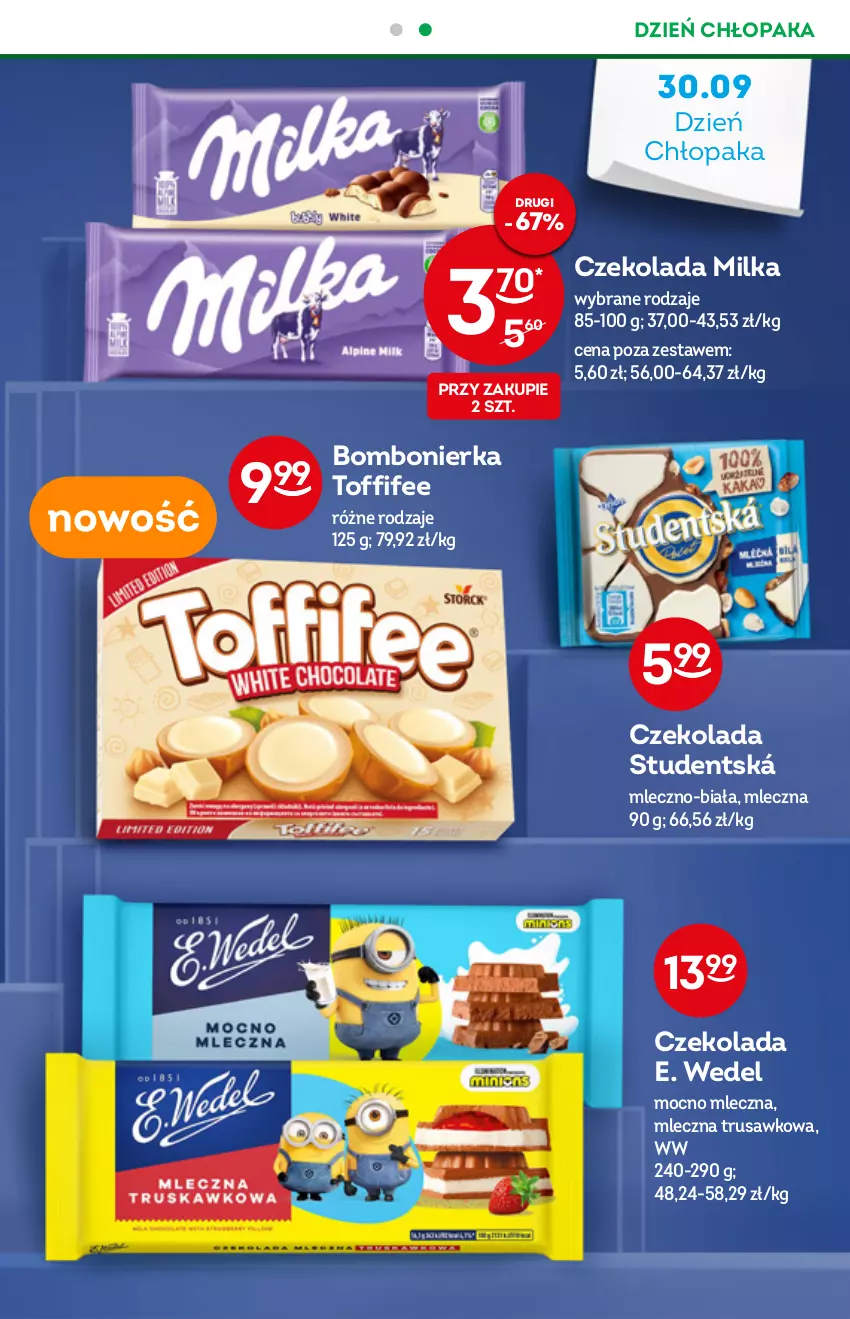 Gazetka promocyjna Żabka - ważna 28.09 do 04.10.2022 - strona 43 - produkty: Czekolada, E. Wedel, Milka, Toffifee