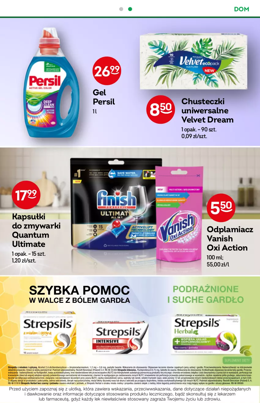 Gazetka promocyjna Żabka - ważna 28.09 do 04.10.2022 - strona 47 - produkty: Chusteczki, Odplamiacz, Persil, Vanish, Velvet, Zmywarki